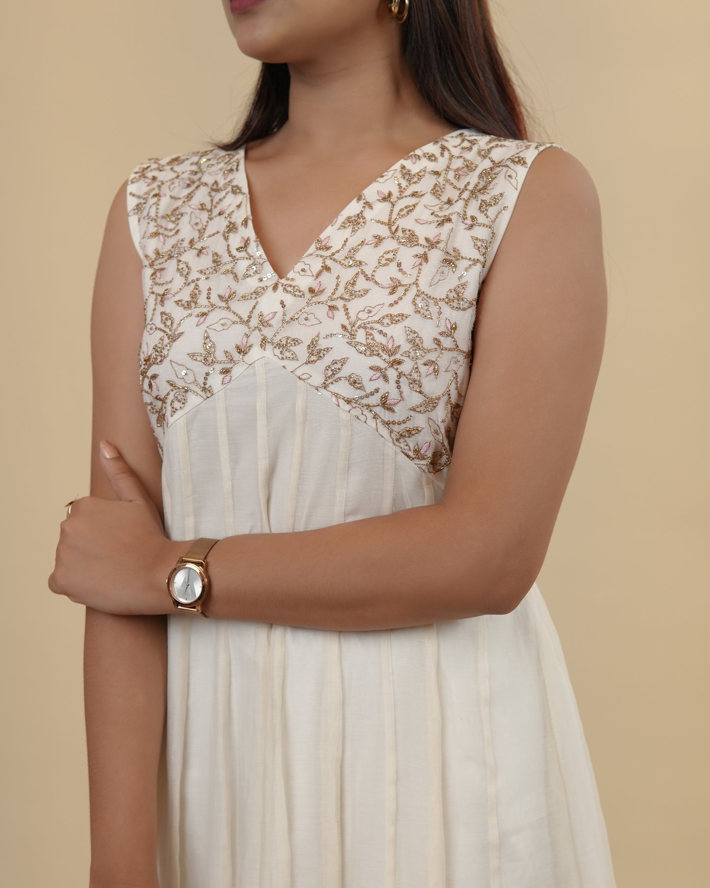 White alia cut sleeveless dress