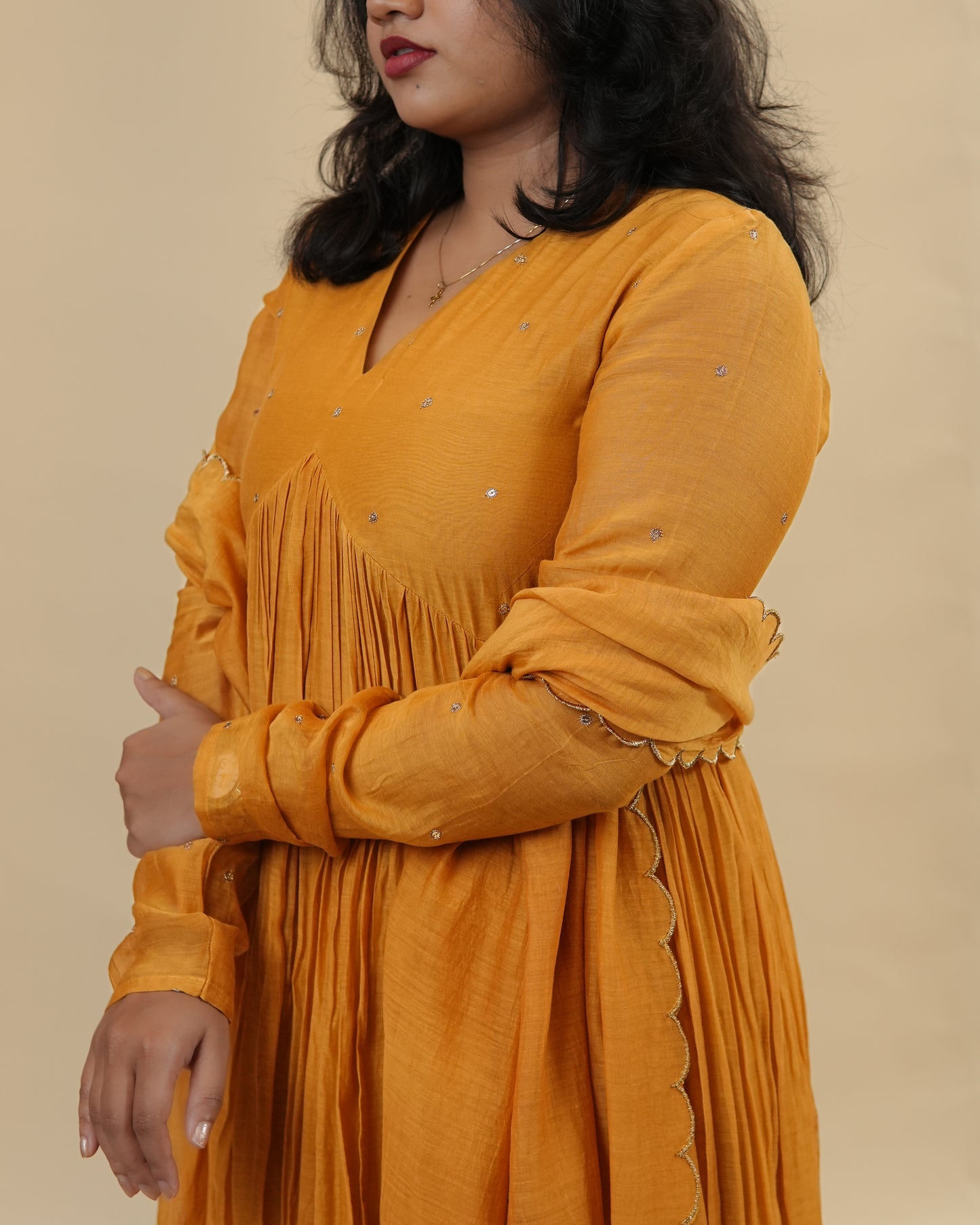 Sunshine Yellow alia cut dress with dupatta