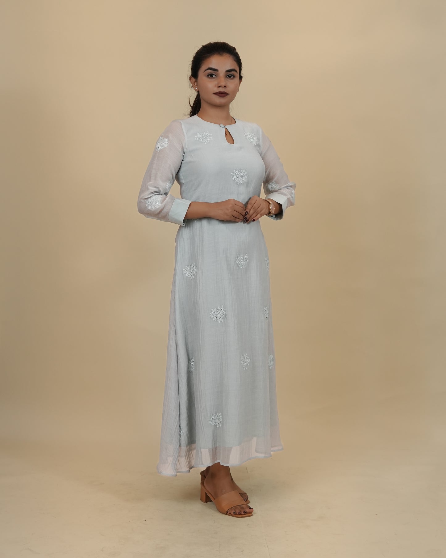 Powder blue Embroidered Dress