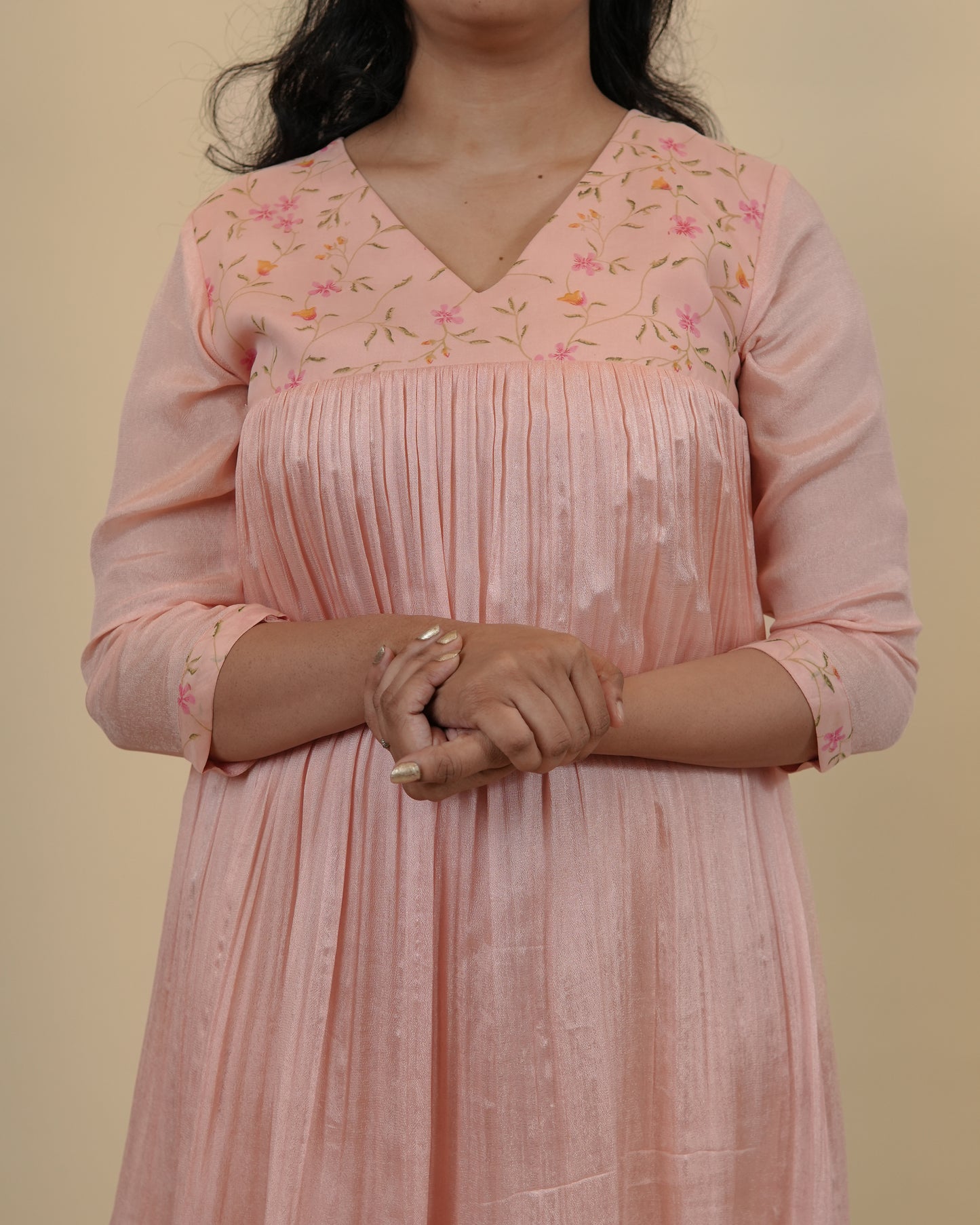 Elegant Pink Floral Dress