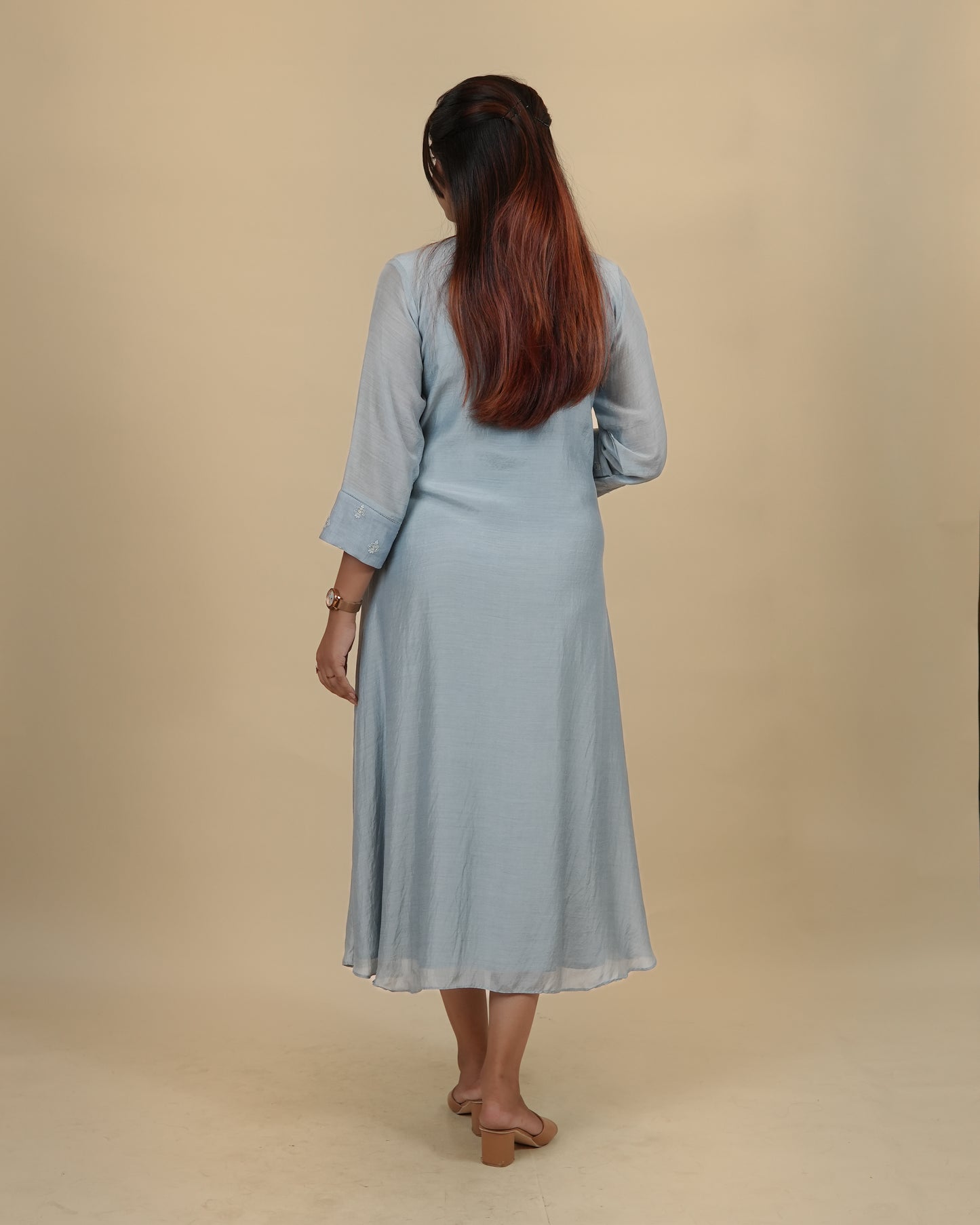Pastel Blue V neck dress