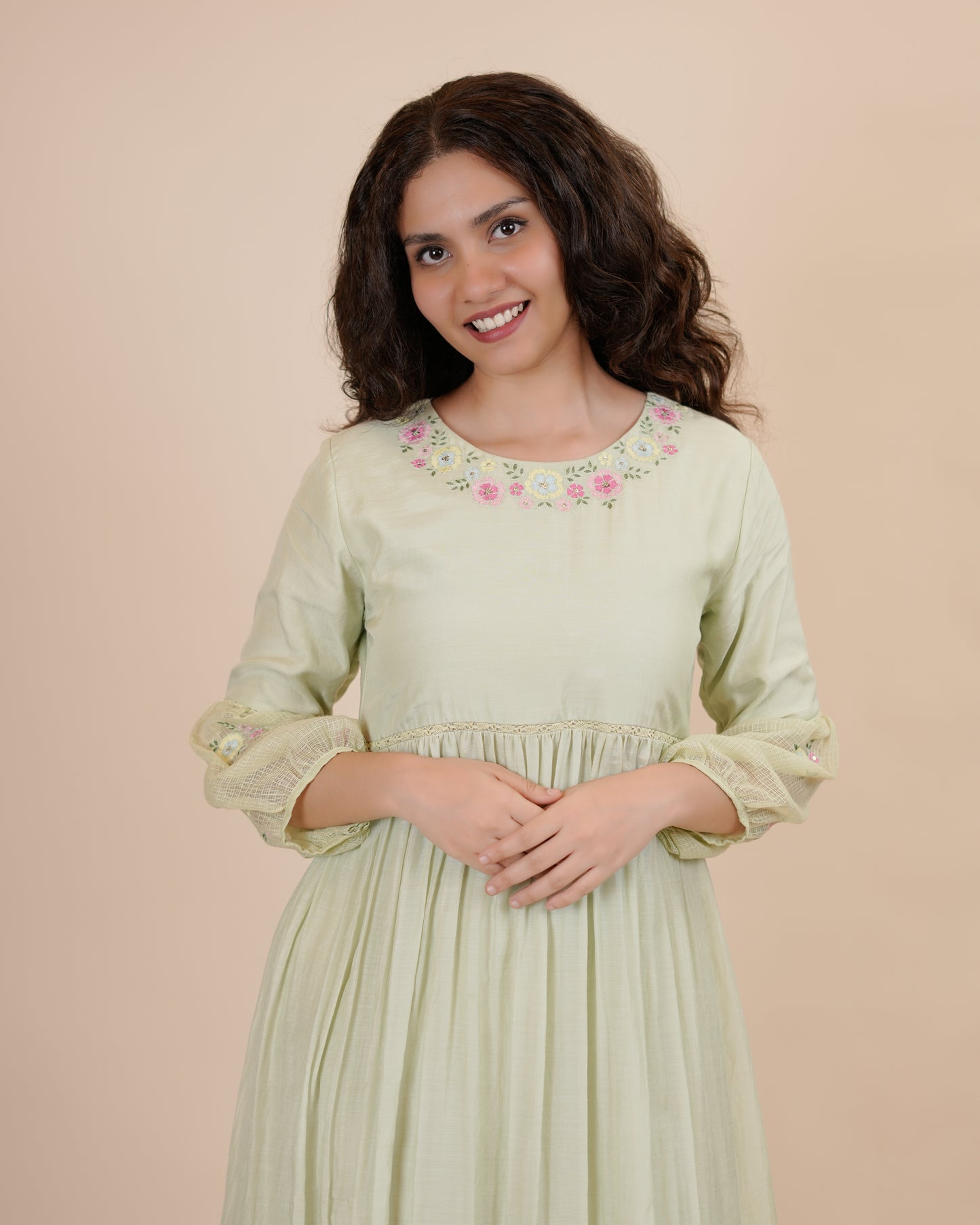 Light Green Embroidered dress