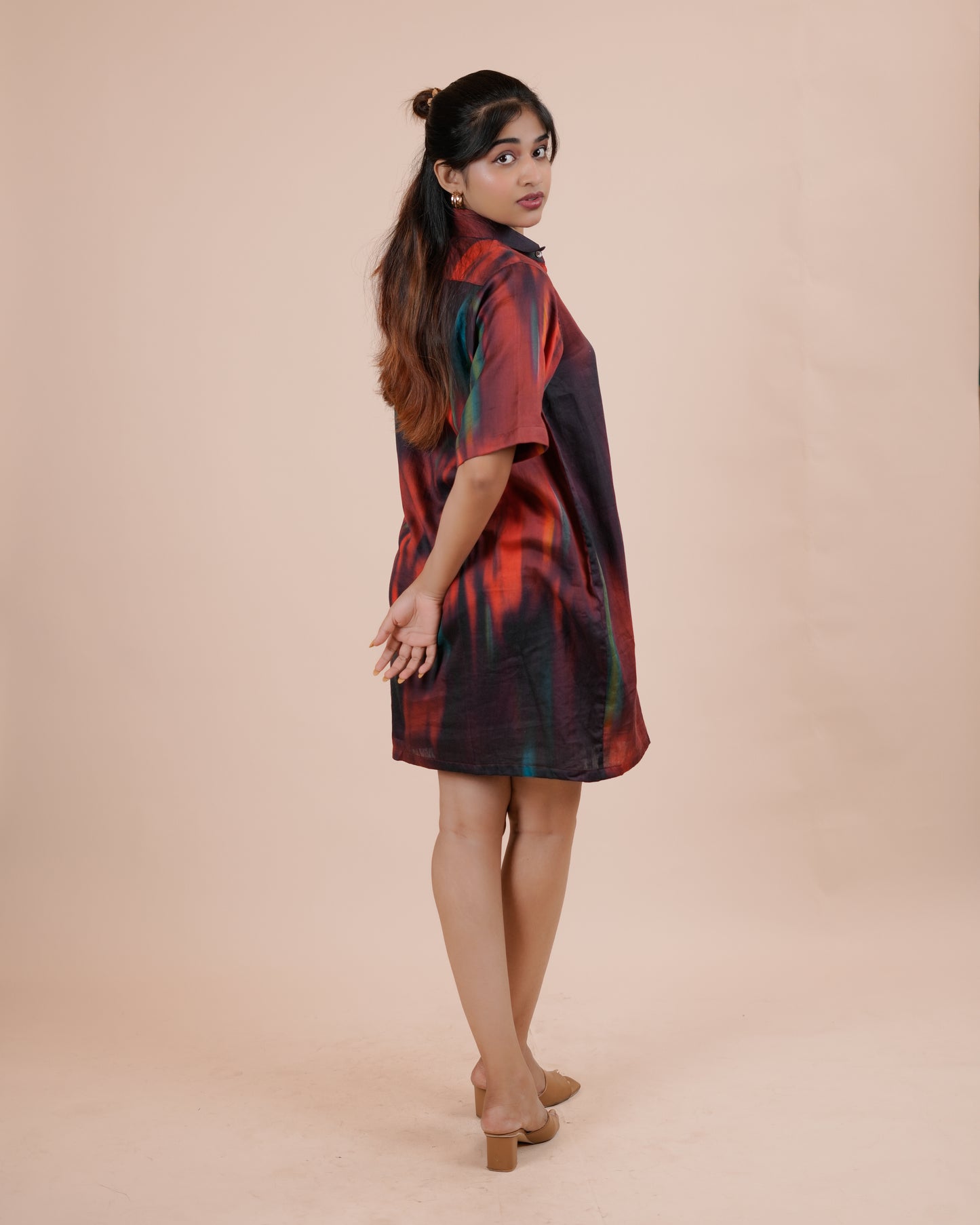 Vibrant Abstract Print Shirt Dress