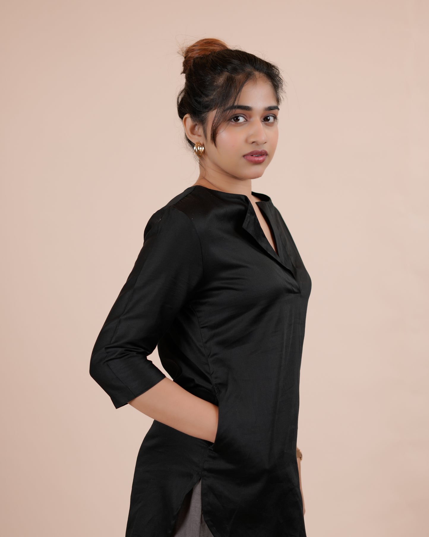 Elegant Black Tunic Shirt