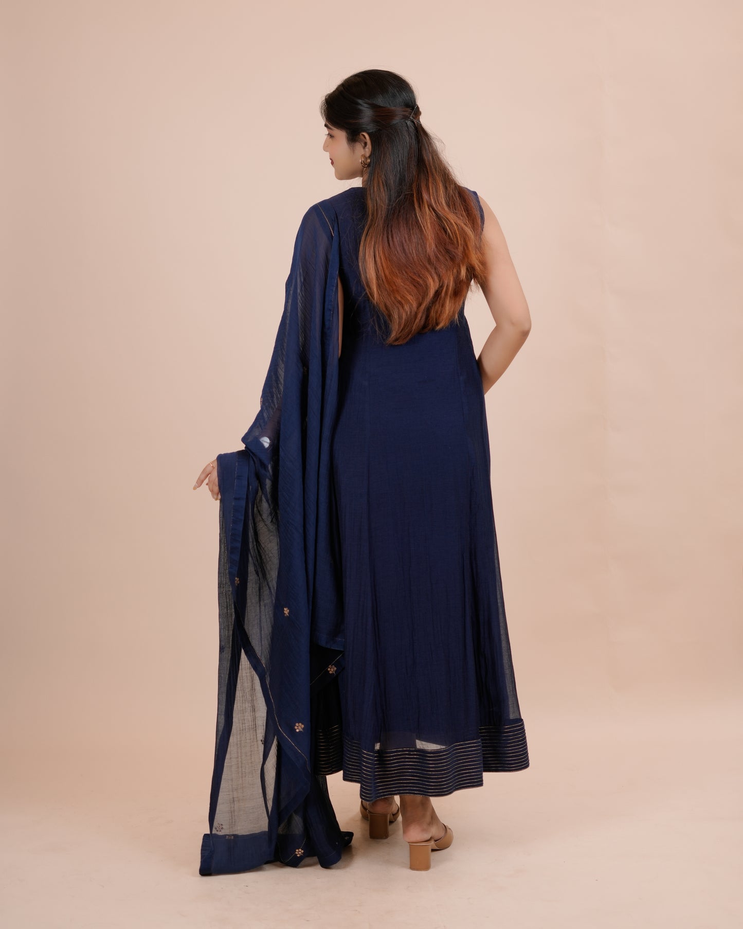 Elegant Navy Blue Anarkali Dress