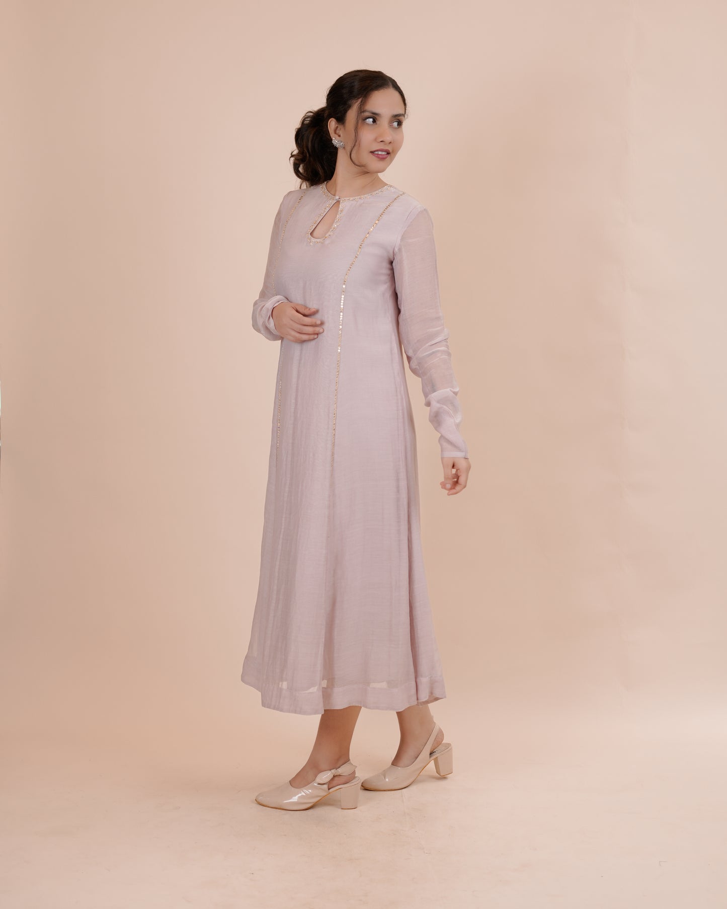 Mauve Chanderi Dress
