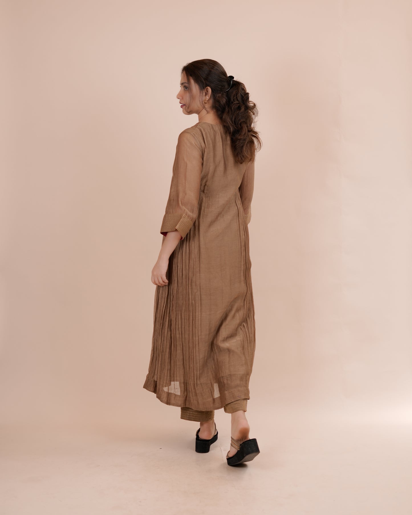 Elegant Brown Anarkali Suit