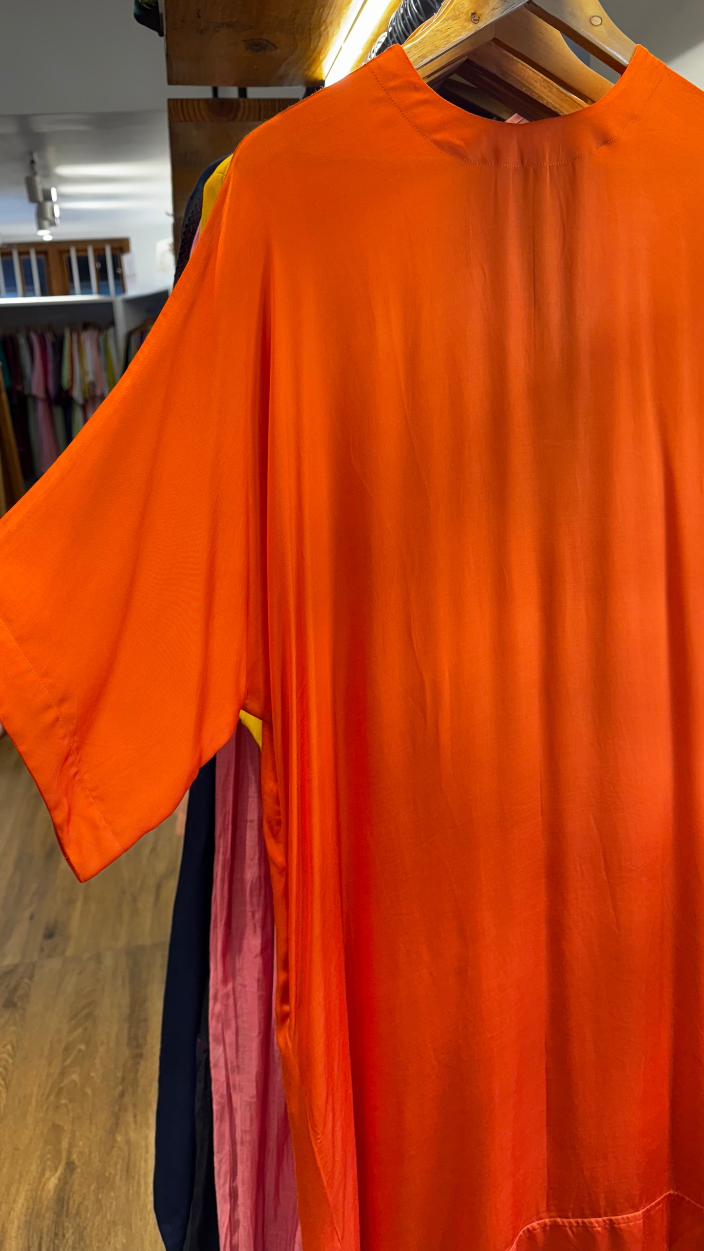 Orange modal loosefit dress size-L, size 40