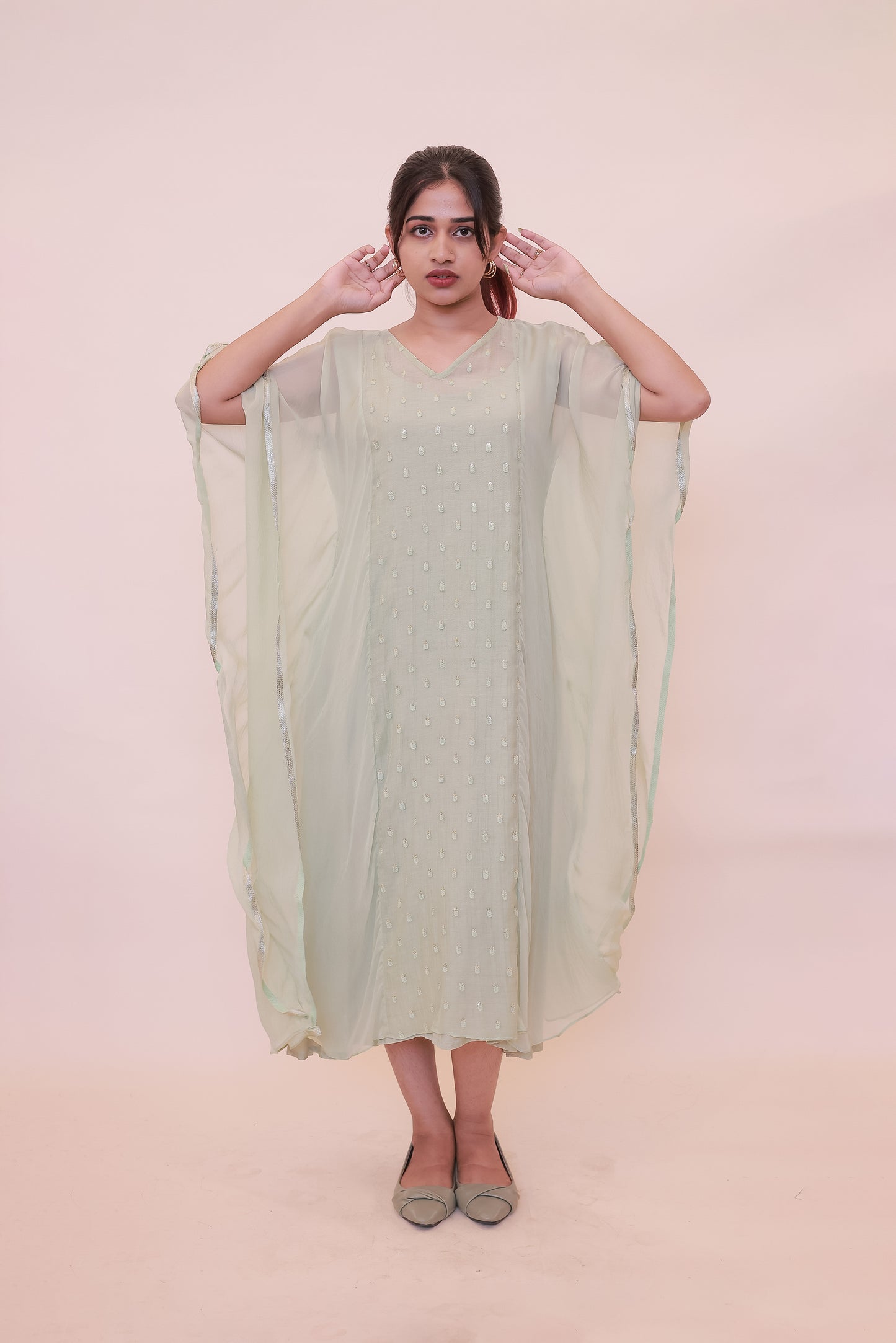 Pastel green kaftan