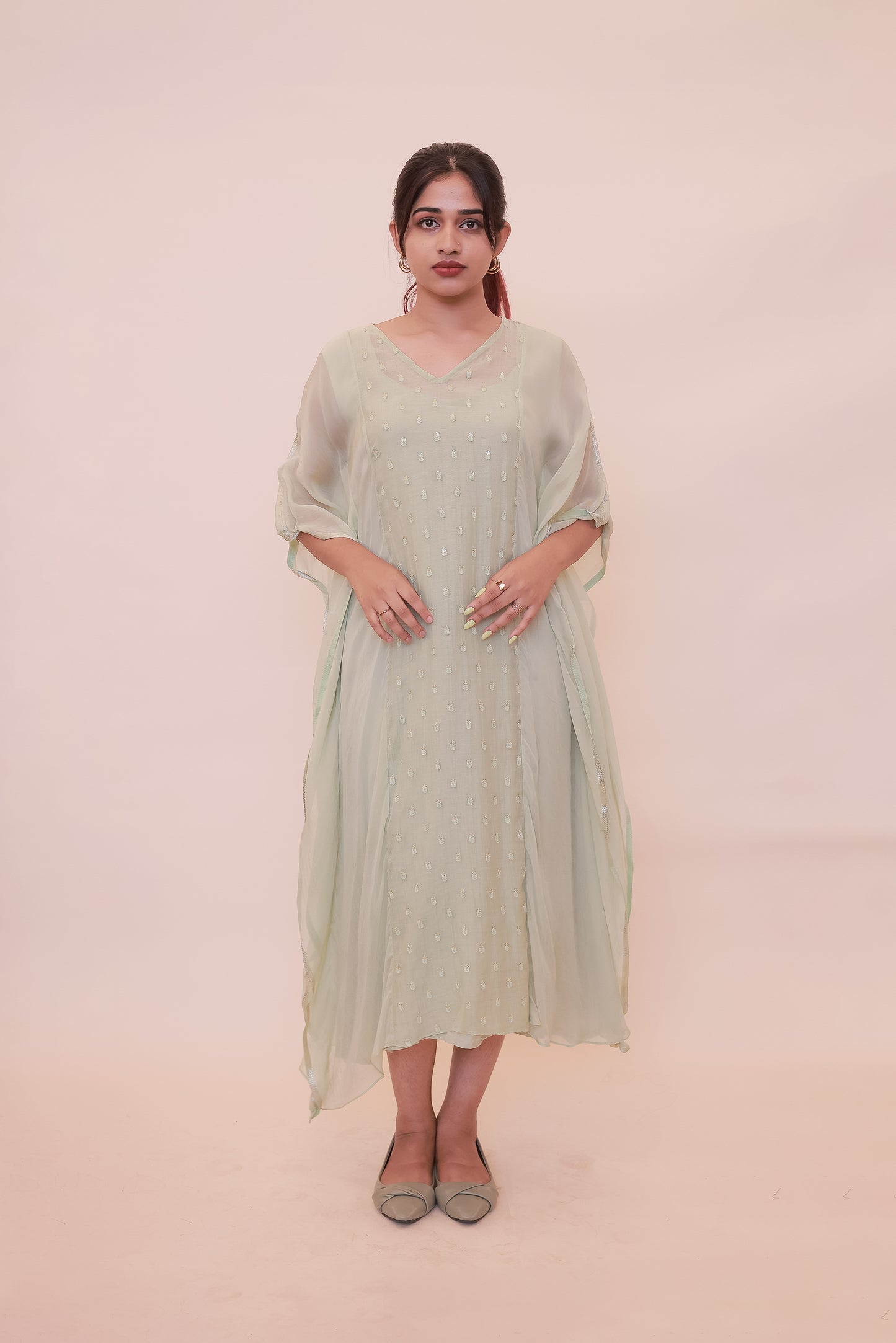 Pastel green kaftan