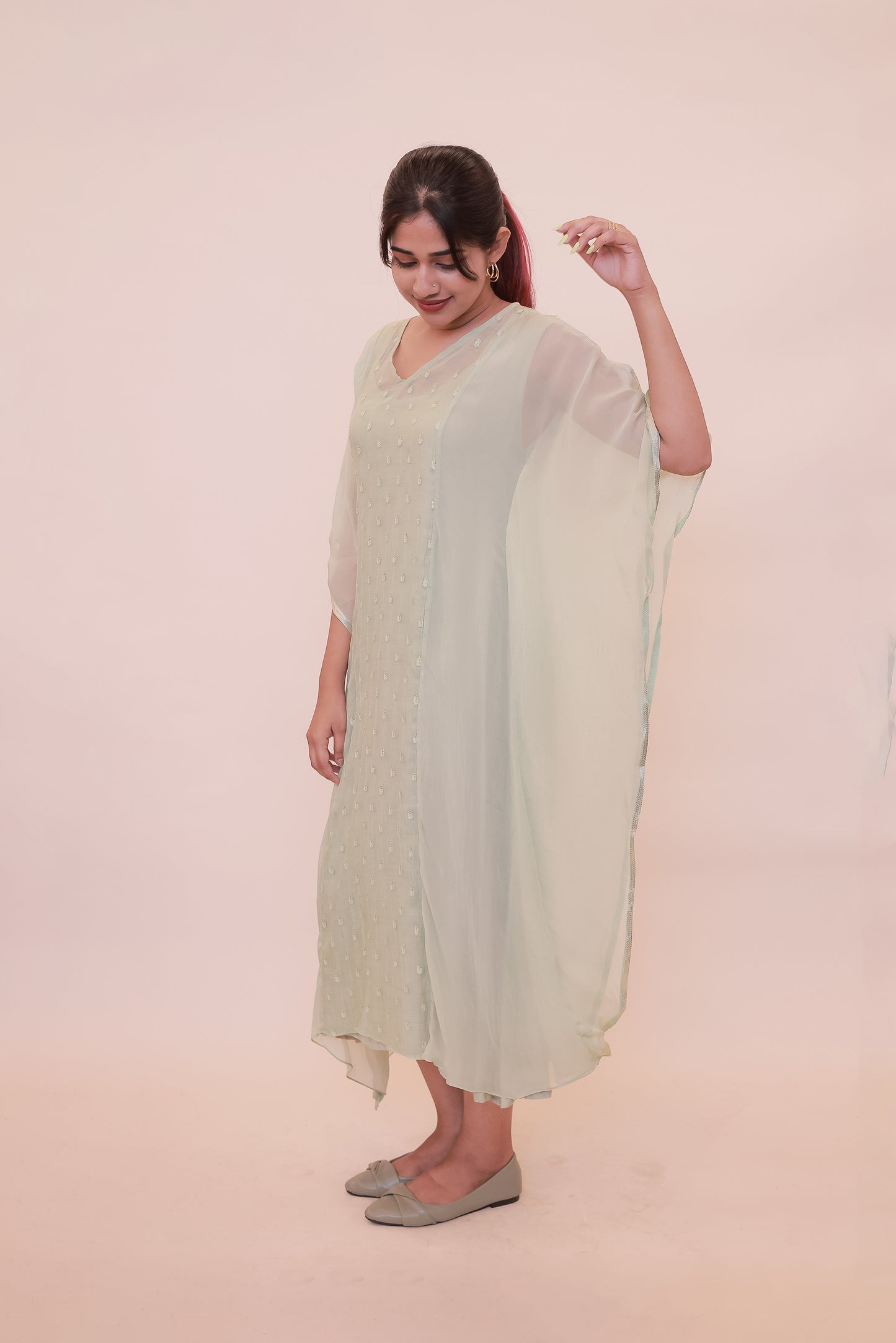 Pastel green kaftan