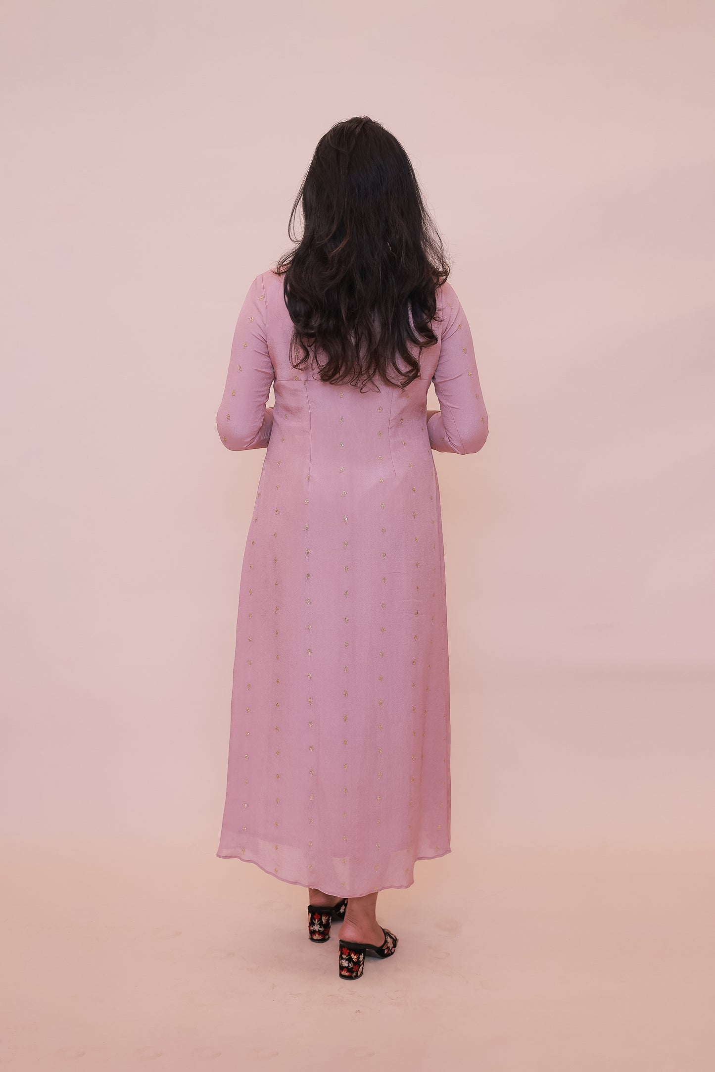 Pastel pink georgette dress