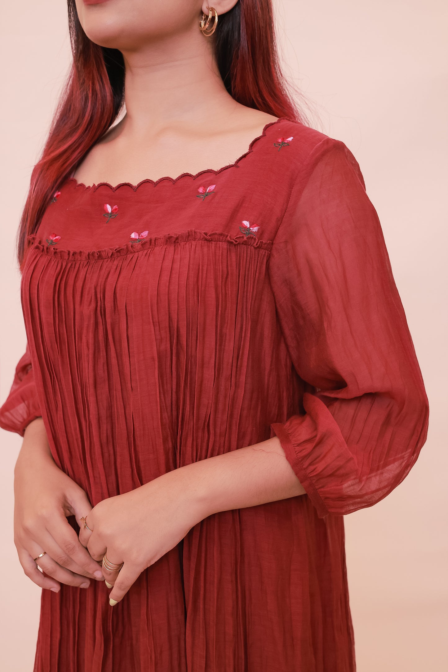 Crimson brunch dress