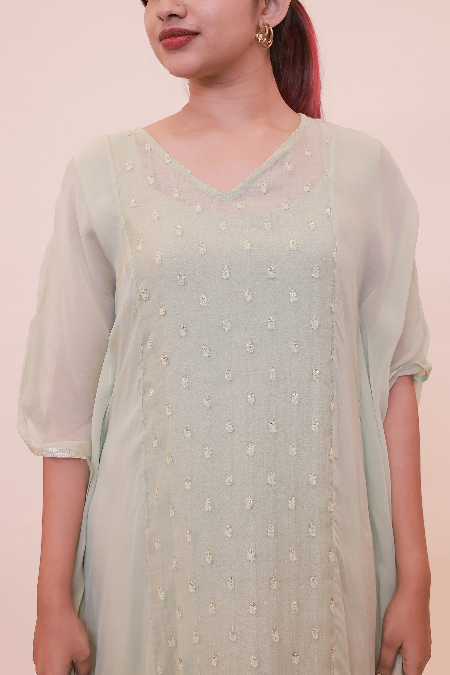 Pastel green kaftan