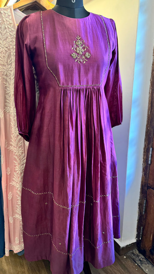 Silk chanderi dress size M ready