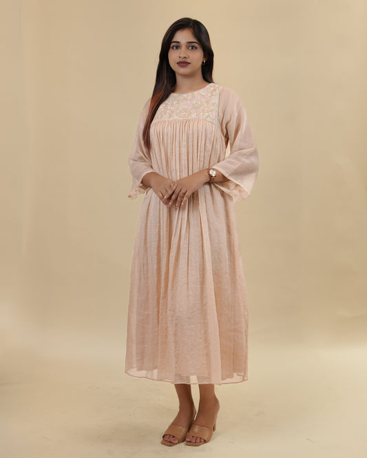 Pastel pink soft kota dress