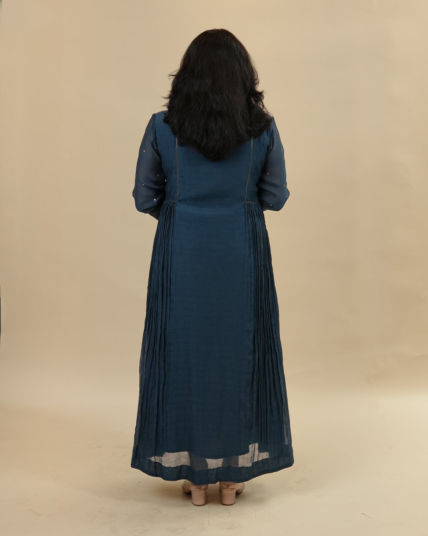 Dark Blue Chanderi party dress