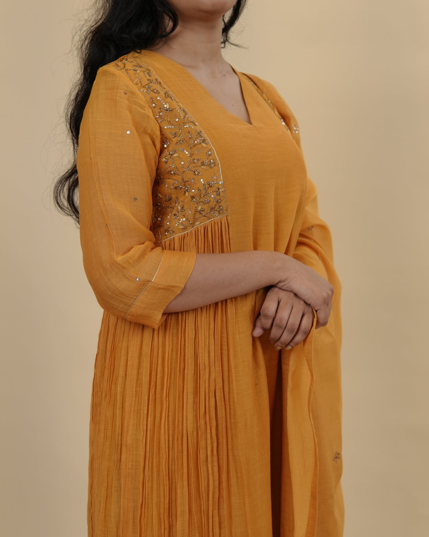 Golden yellow dress