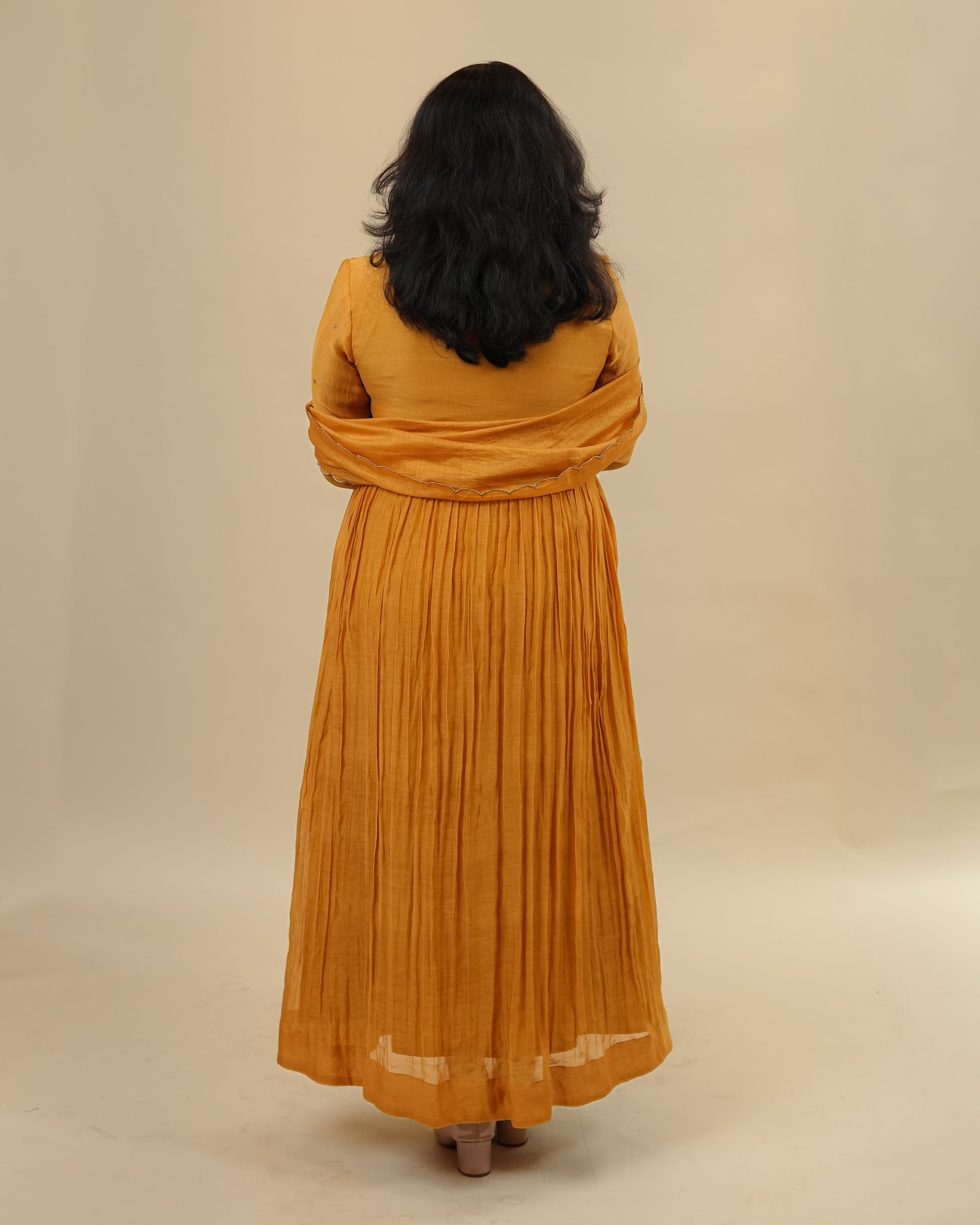 Sunshine Yellow alia cut dress with dupatta – Belair