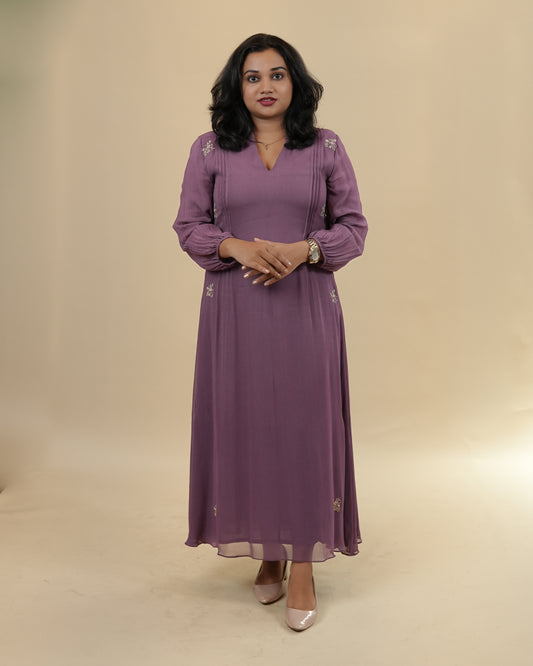 Purple tunic chanderi