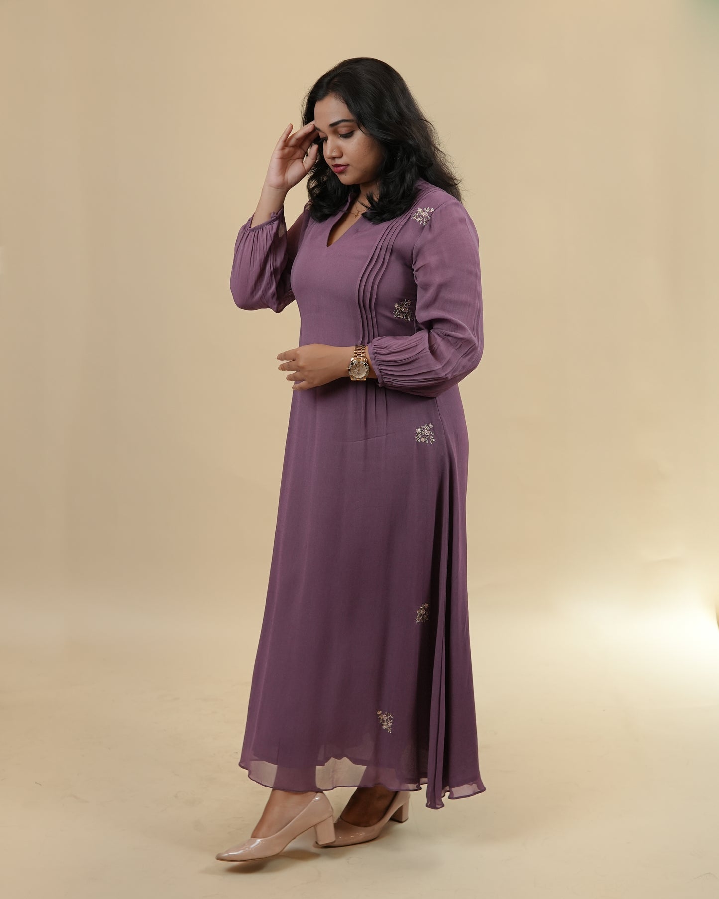 Purple tunic chanderi