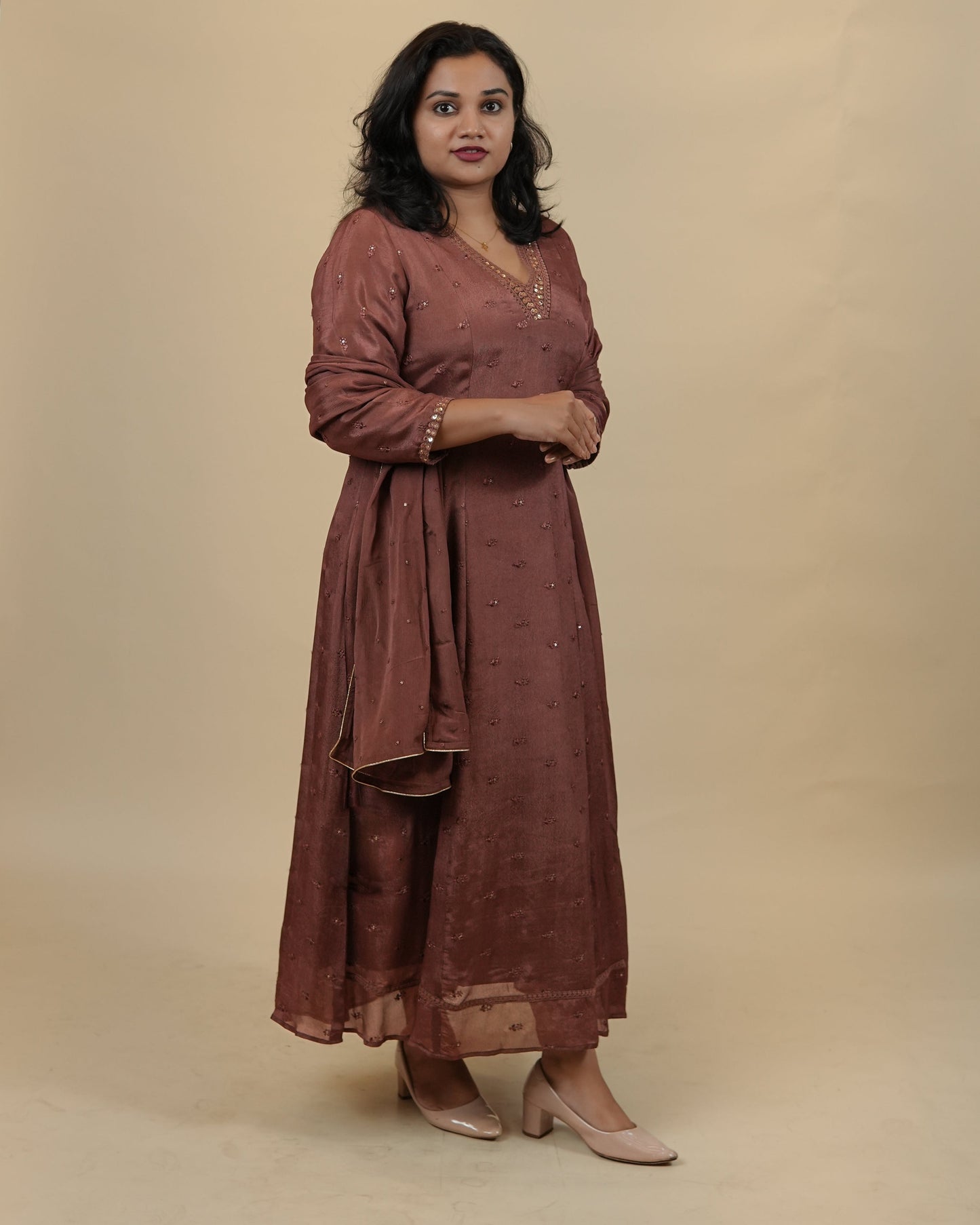 Coffee Brown organza dress