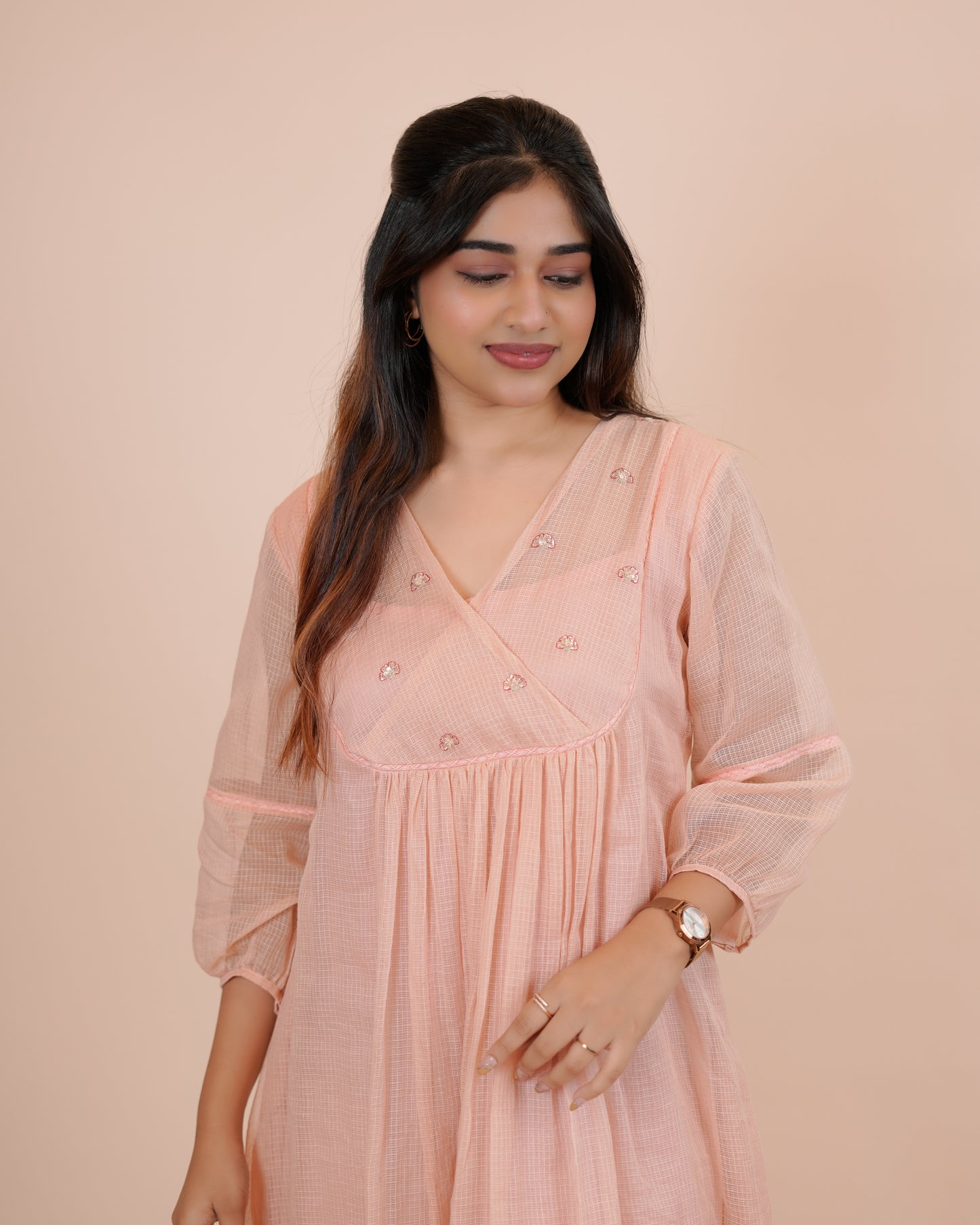 Chic Peach kota Dress