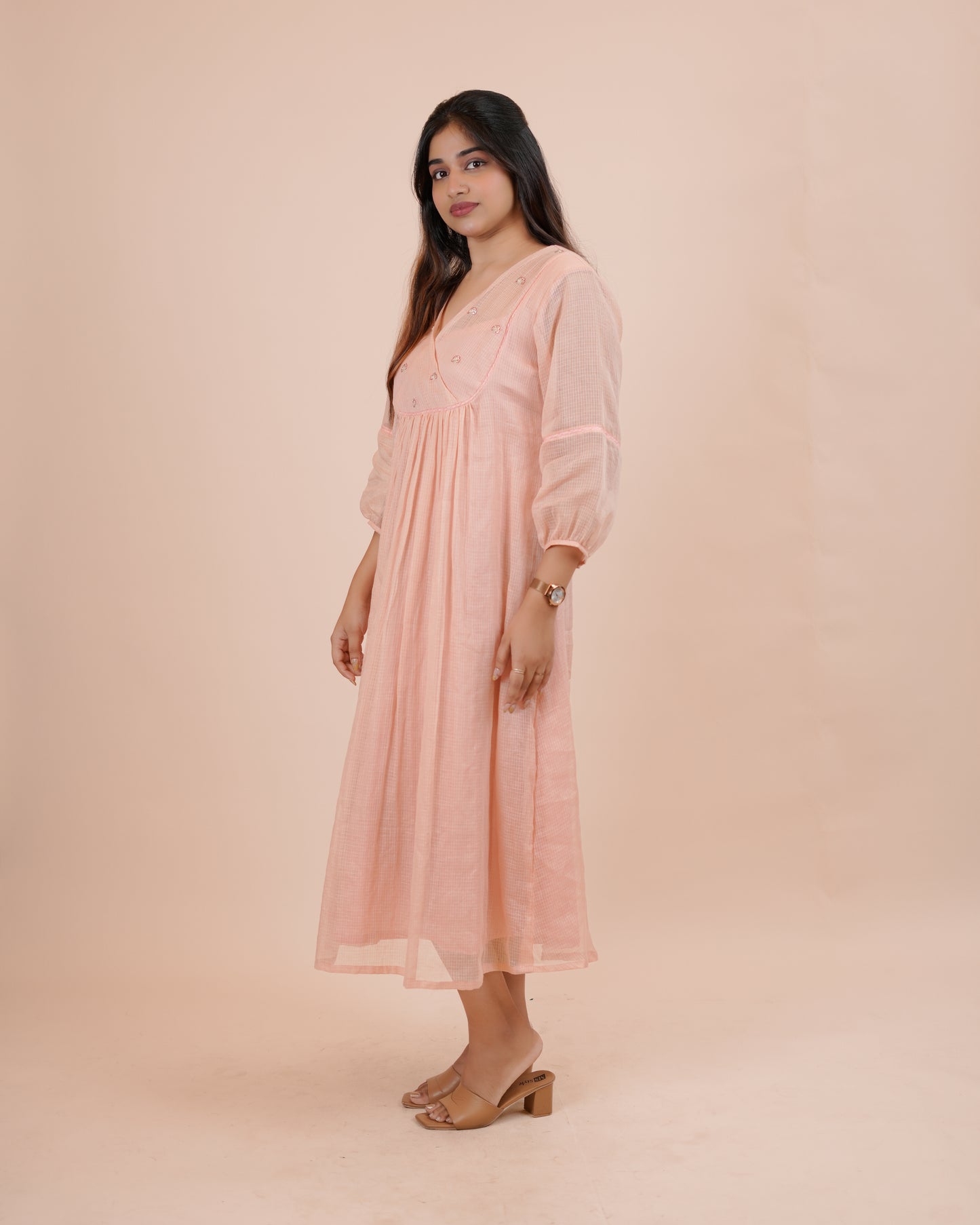 Chic Peach kota Dress