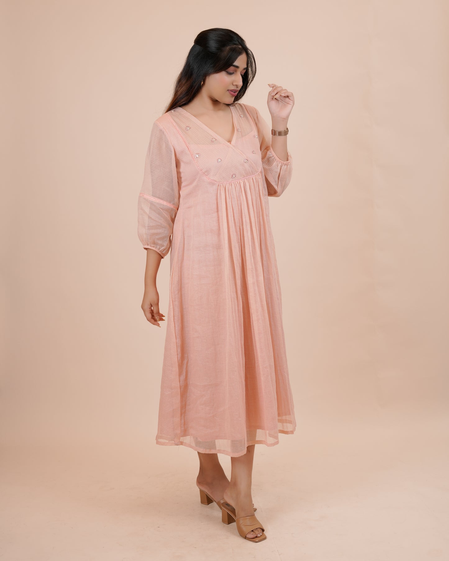 Chic Peach kota Dress