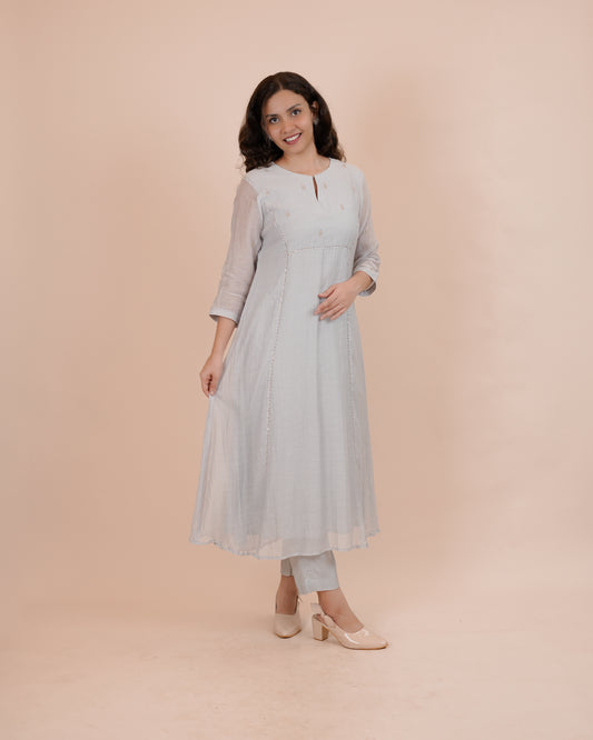 Elegant Pastel Blue Kurta Set