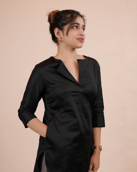 Elegant Black Tunic Shirt