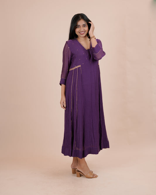 Elegant Purple Anarkali Dress