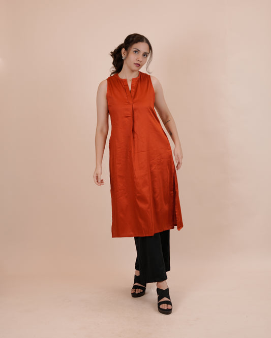 Elegant Red Midi Kurta