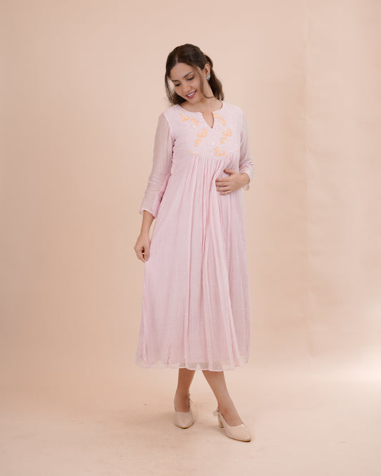 Elegant Pink Maxi Dress