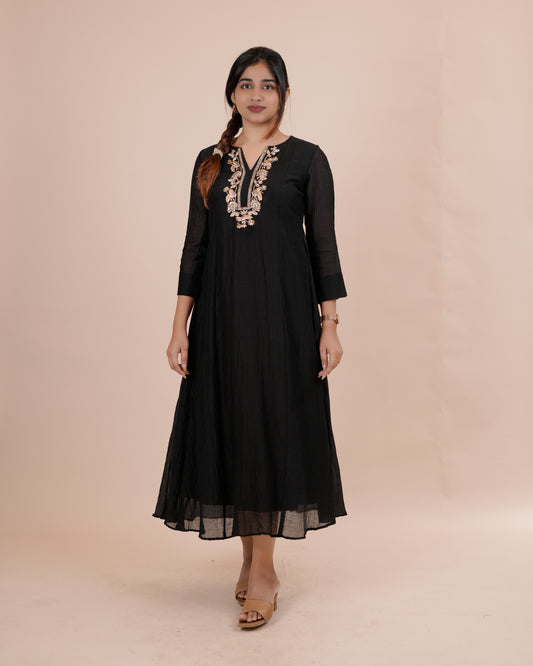 Elegant Black Anarkali Dress