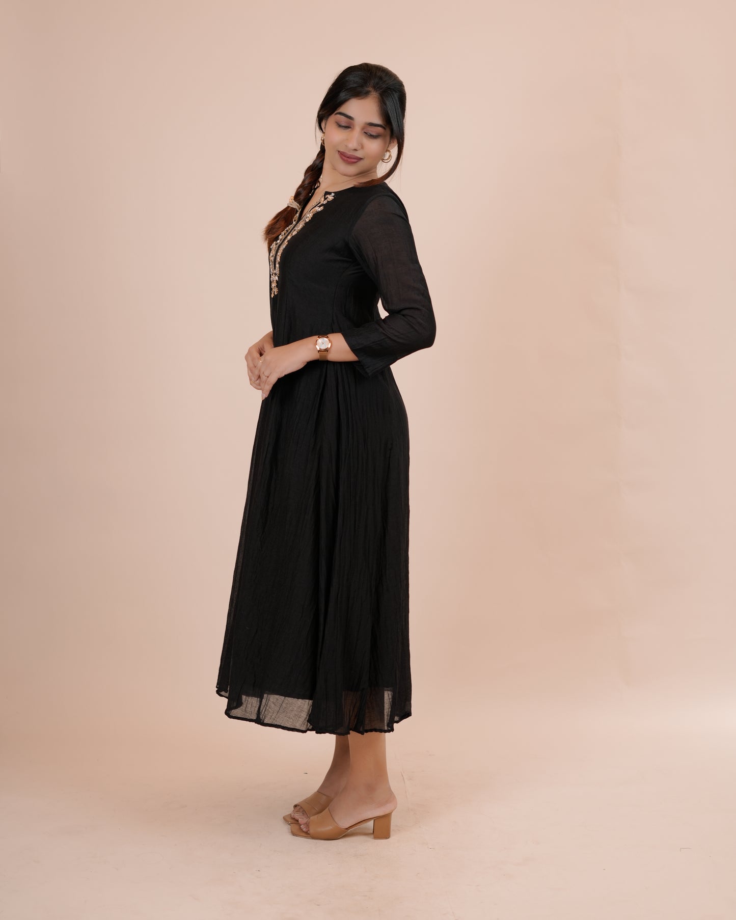 Elegant Black Anarkali Dress