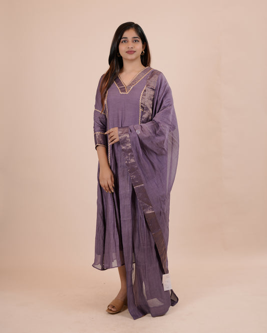 Elegant Purple Ethnic Suit Set