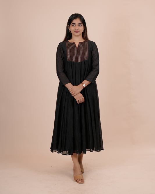 Elegant Black Anarkali Dress