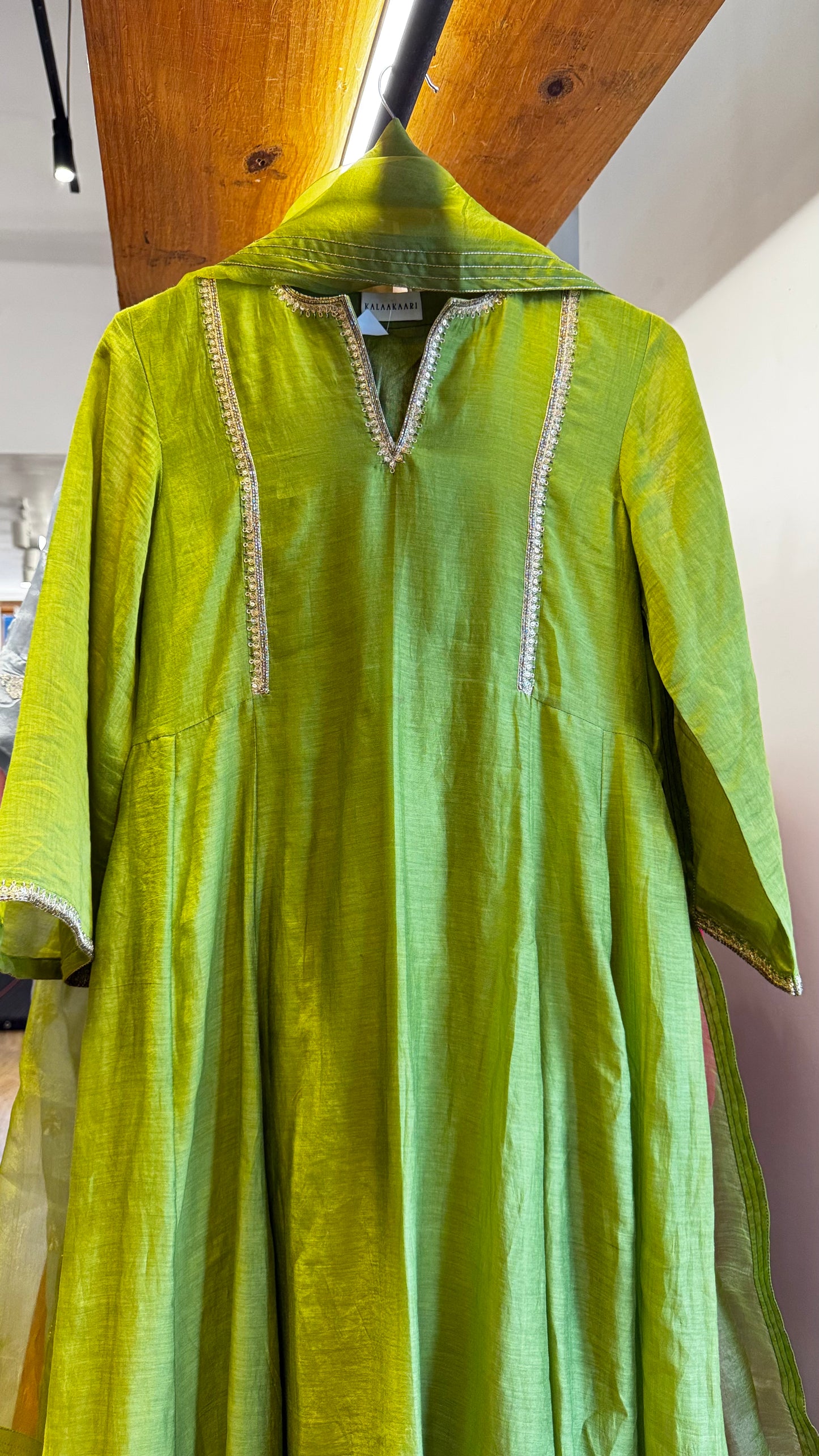Parrot Green dress and duppatta set