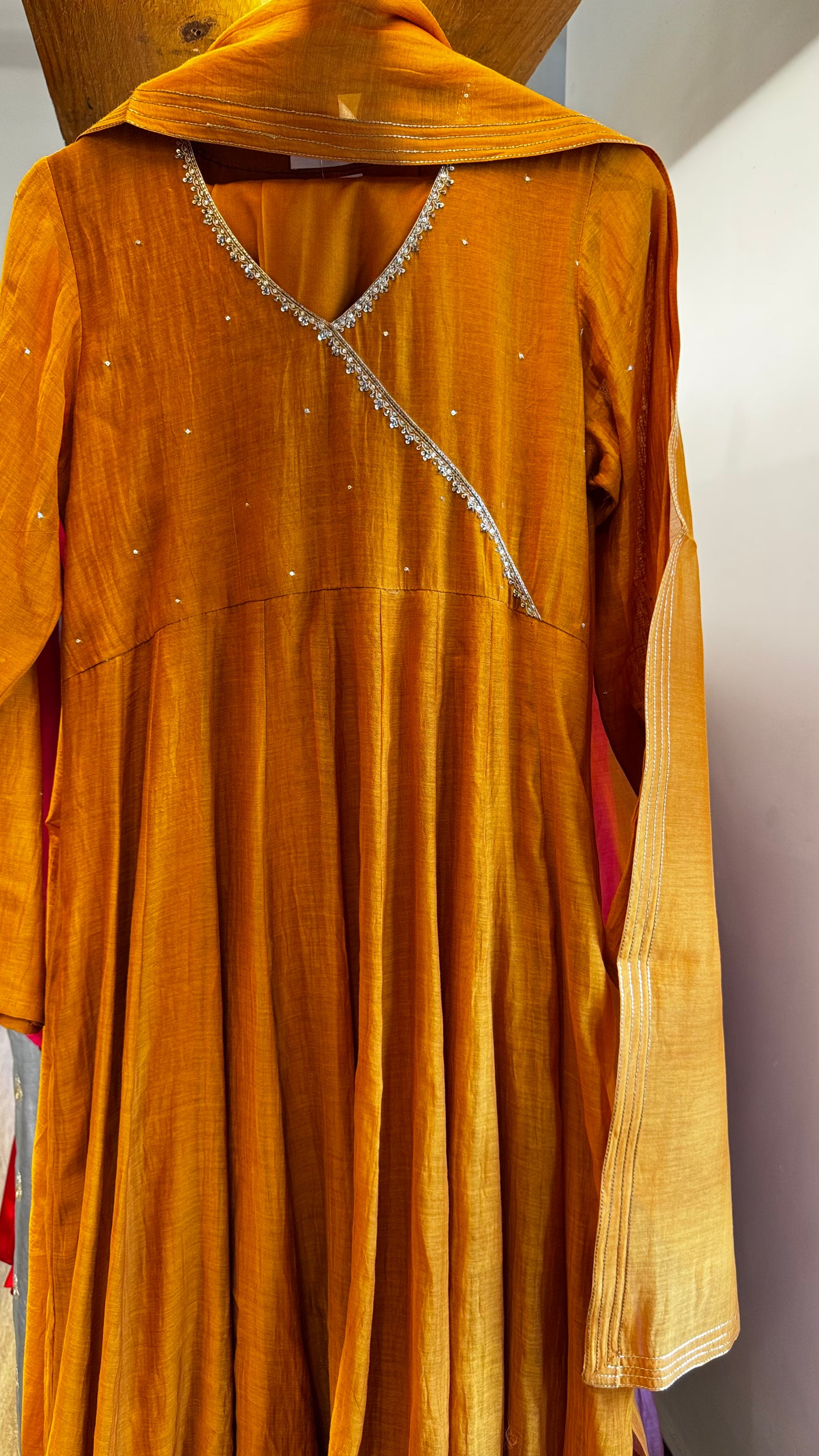 Sunset orange dress and duppatta