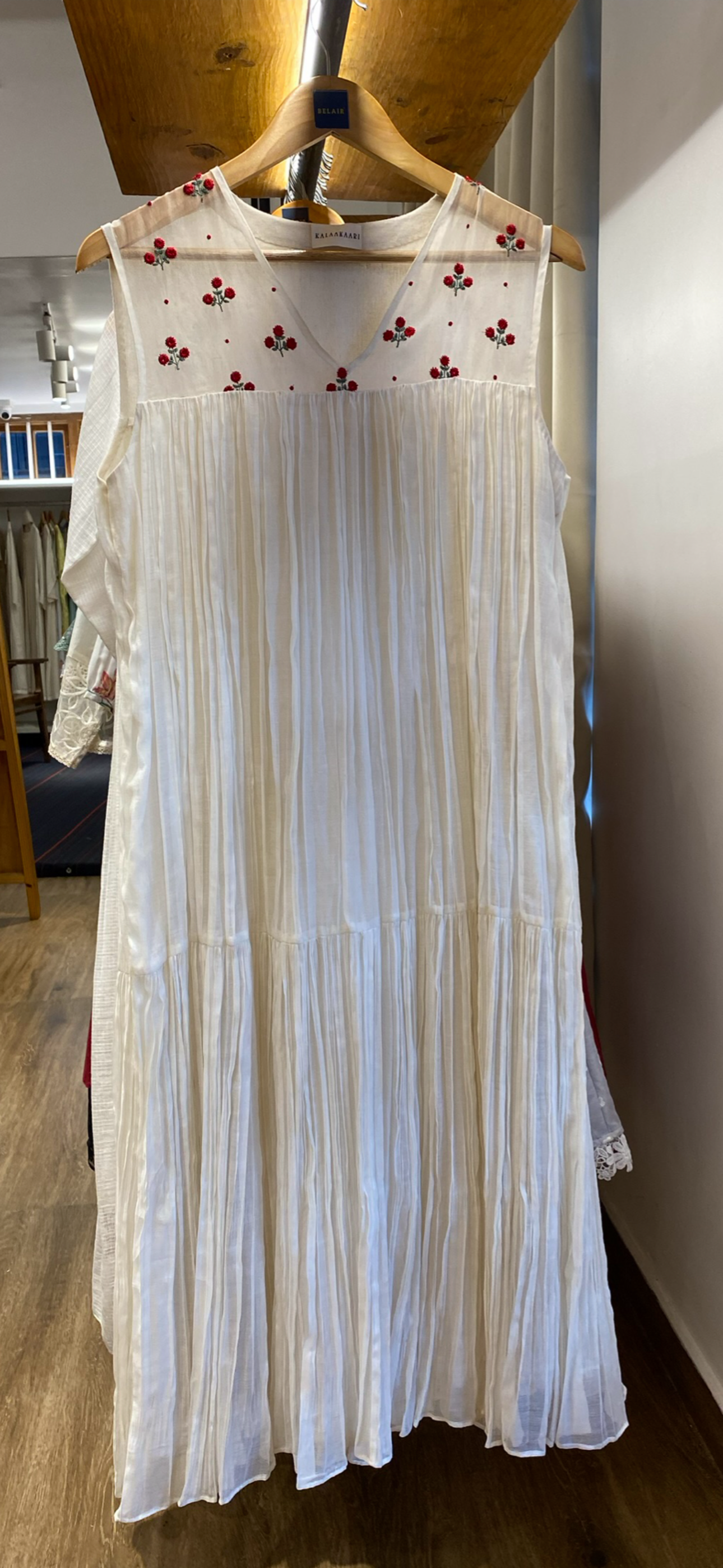 Off White with sheer yoke