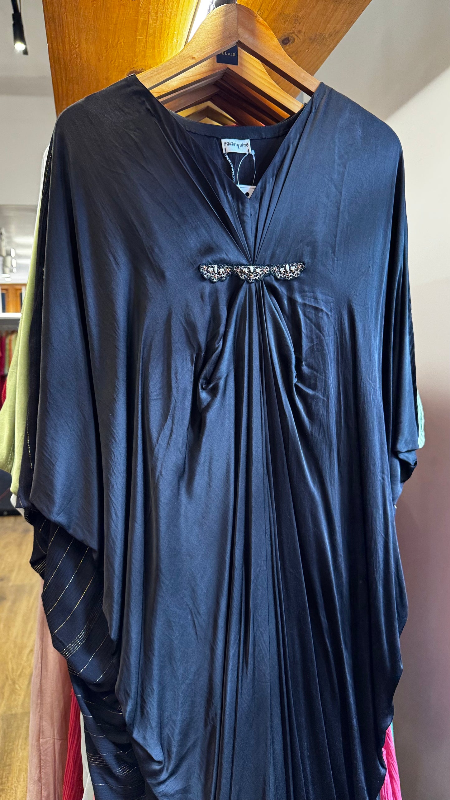 Black cowl Kaftan with slip size XL
