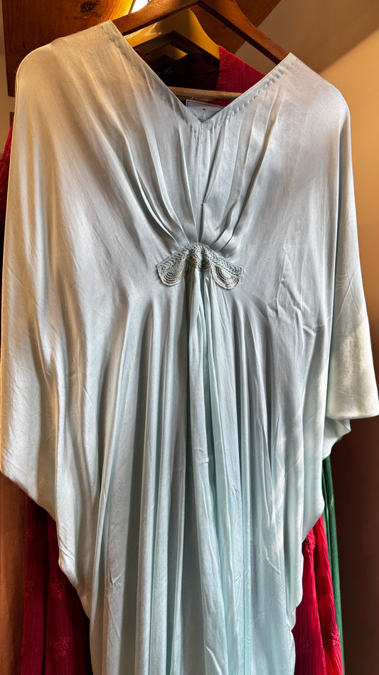 Power blue cowl Kaftan with slip size XL