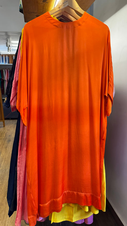 Orange modal loosefit dress size-L, size 40