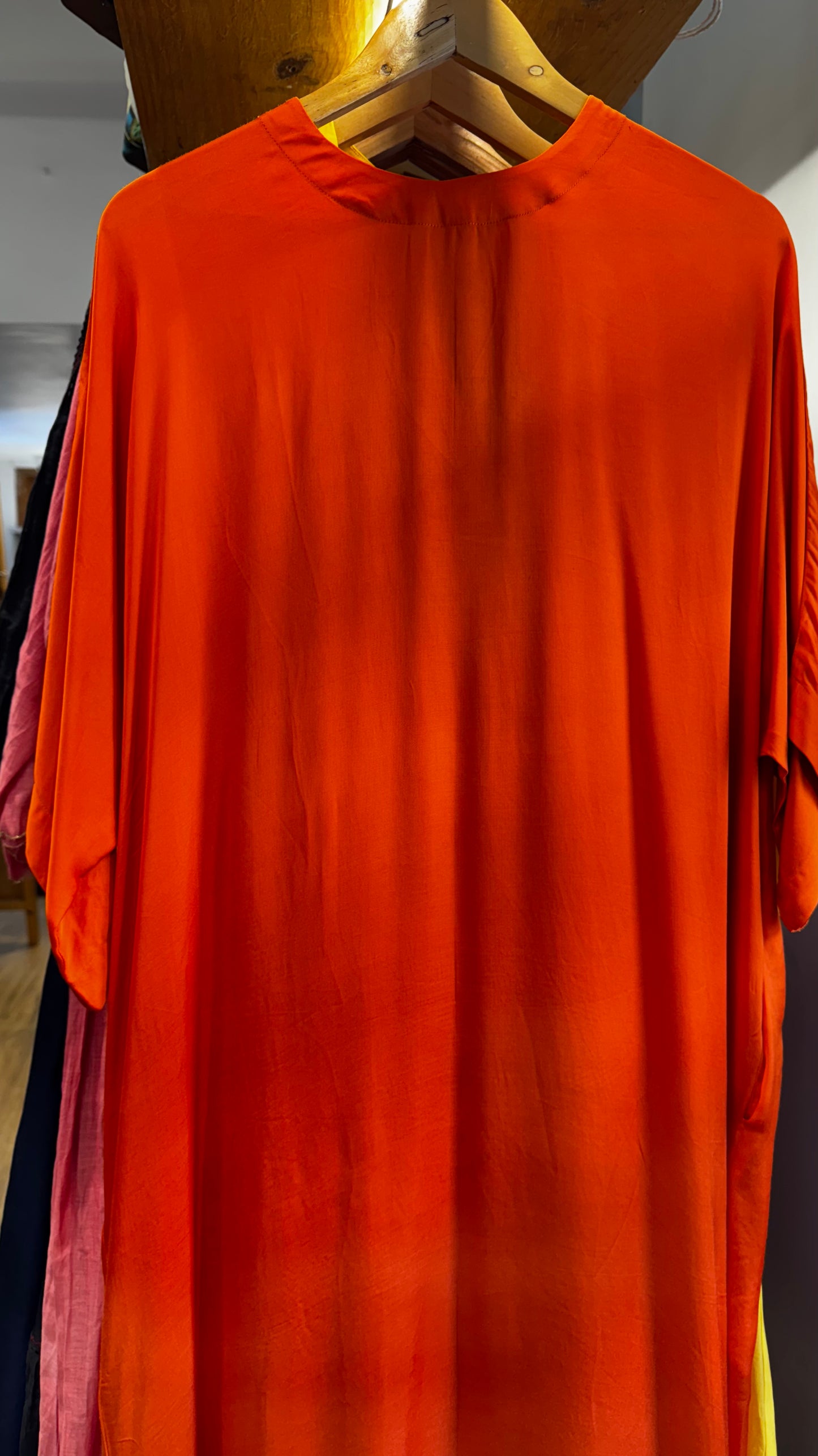 Orange modal loosefit dress size-L, size 40