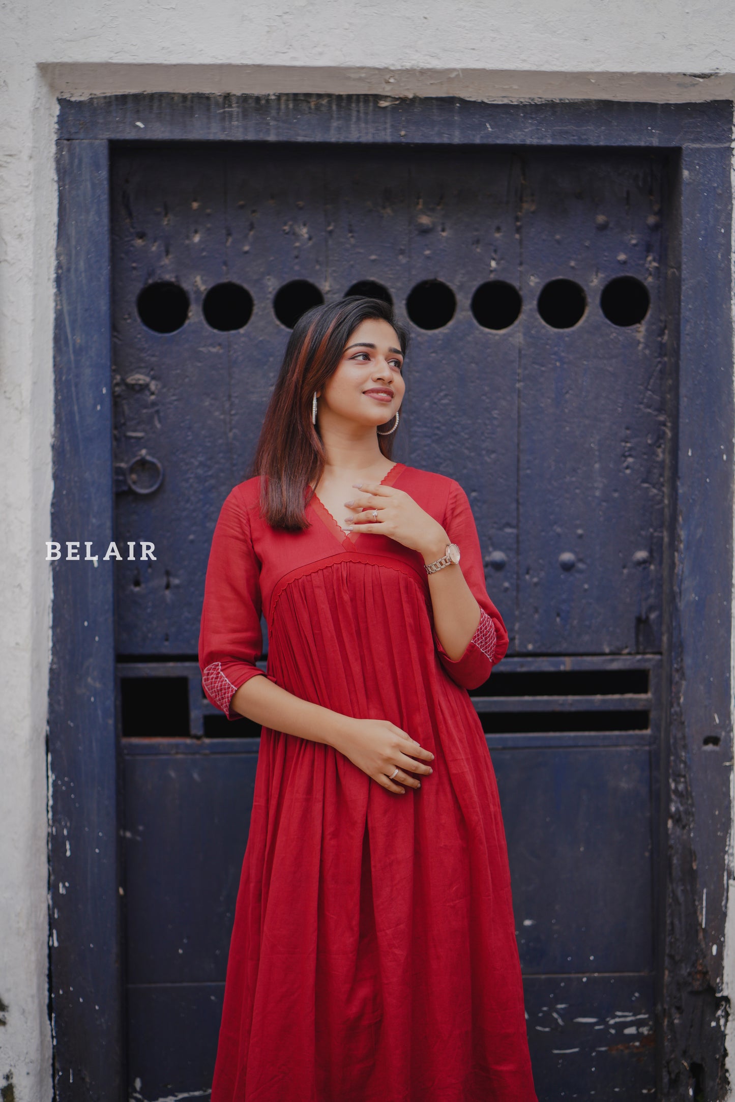 Red hibiscus dress