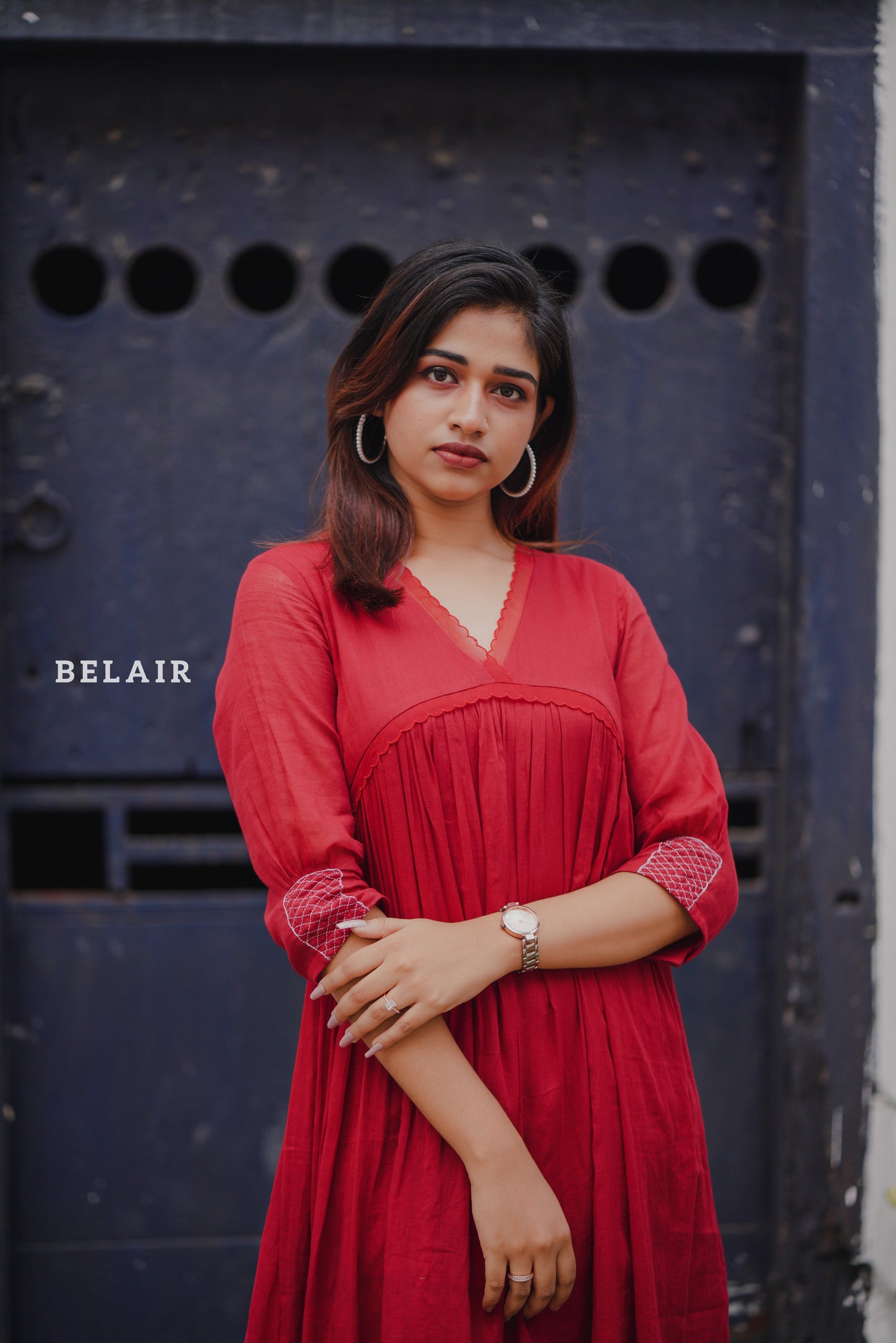 Red hibiscus dress