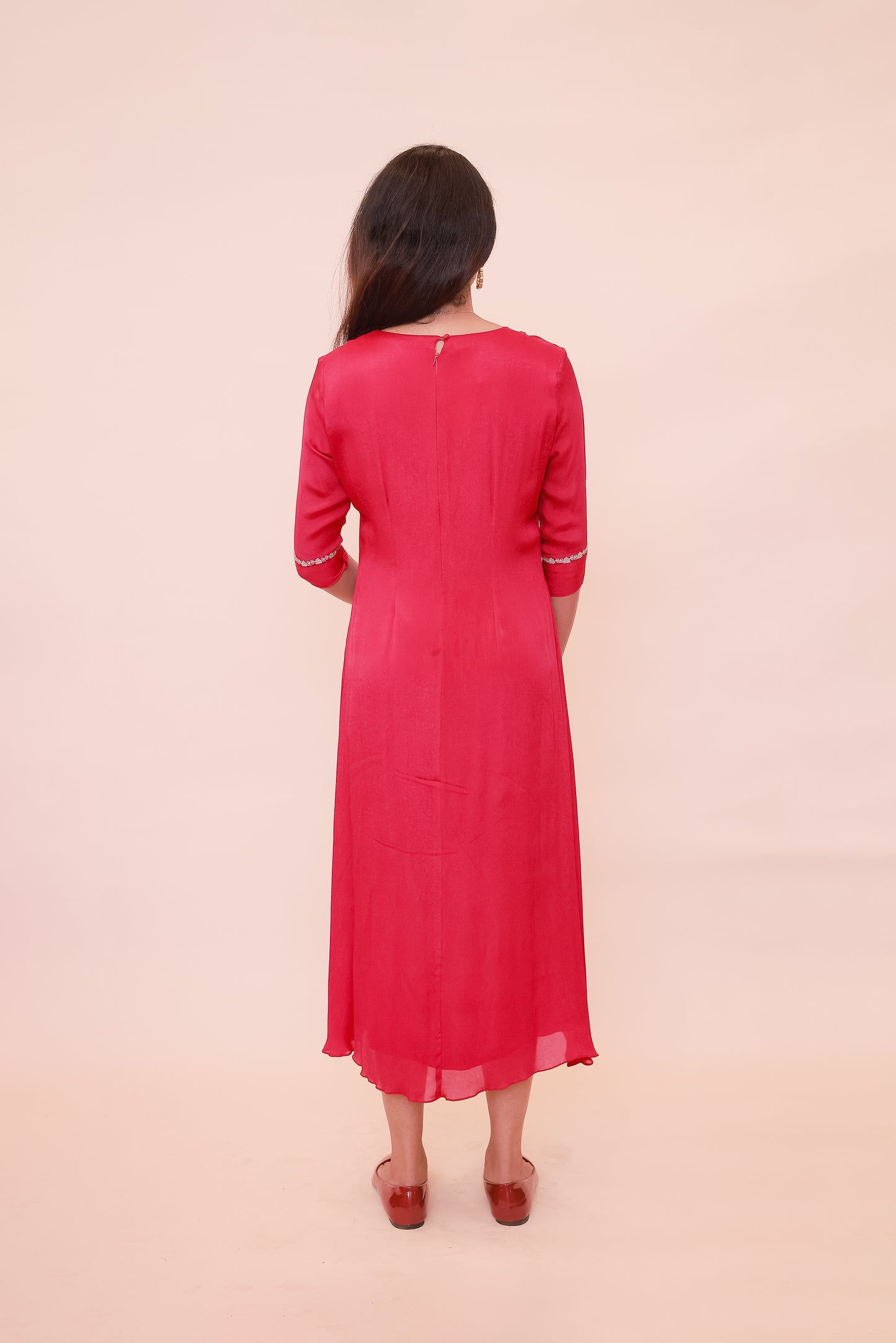 Rani pink crepe georgette dress