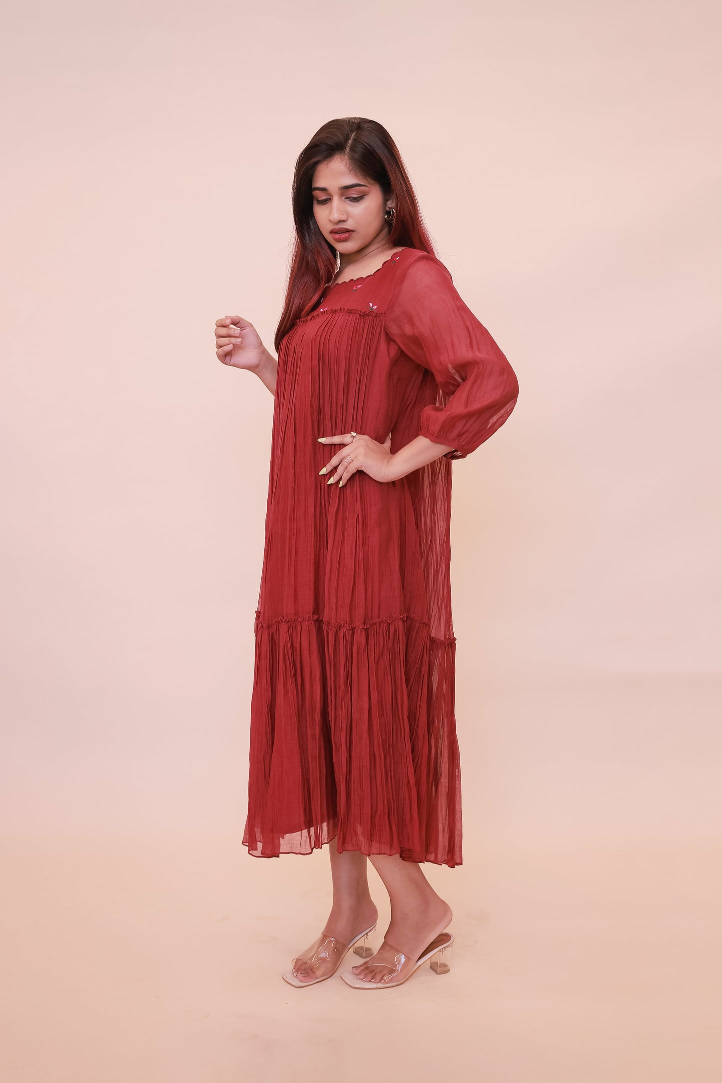 Crimson brunch dress