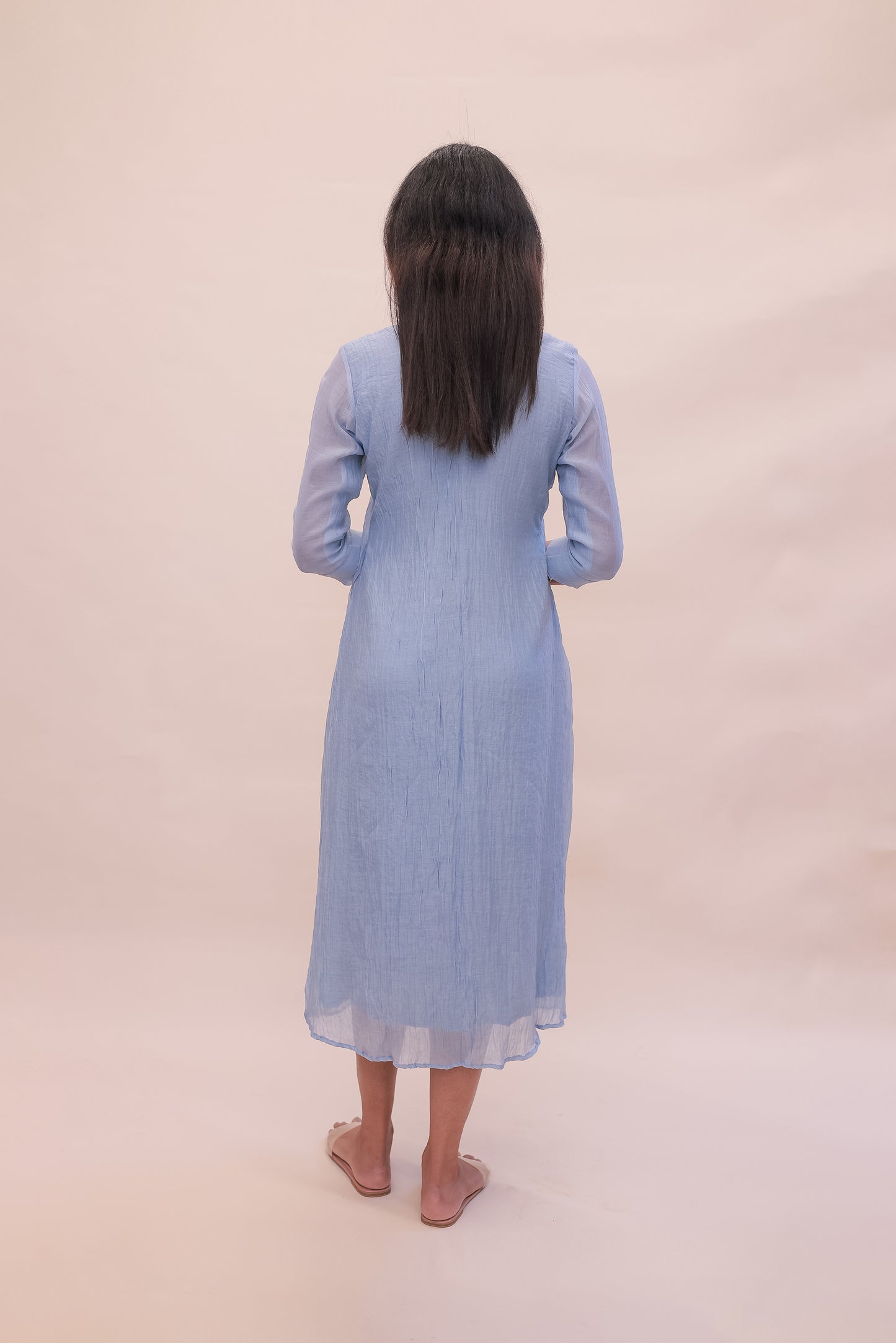 Pastel blue Chanderi dress